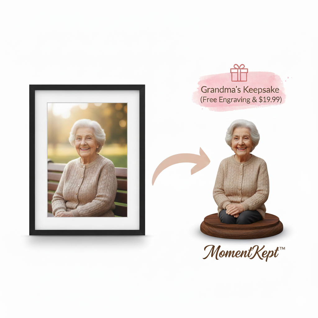 MomentKept™ Personalized 3D Figurine From Your Photo — A Memory You Can Hold